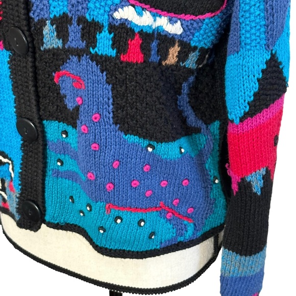 Segrets Sun Prints Sweater L Tribal Animals Vintage - Picture 7 of 11